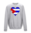 Cuba Flag Heart Printed Sweatshirt - Mr Wings Emporium 