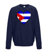 Cuba Flag Heart Printed Sweatshirt - Mr Wings Emporium 