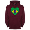 Brazil Flag Heart Printed Hoodie - Mr Wings Emporium 