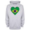 Brazil Flag Heart Printed Hoodie - Mr Wings Emporium 