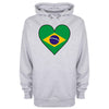 Brazil Flag Heart Printed Hoodie - Mr Wings Emporium 