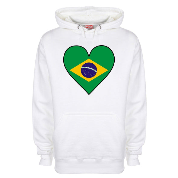 Brazil Flag Heart Printed Hoodie - Mr Wings Emporium 
