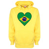 Brazil Flag Heart Printed Hoodie - Mr Wings Emporium 