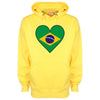 Brazil Flag Heart Printed Hoodie - Mr Wings Emporium 