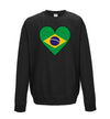 Brazil Flag Heart Printed Sweatshirt - Mr Wings Emporium 