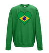 Brazil Flag Heart Printed Sweatshirt - Mr Wings Emporium 