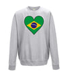 Brazil Flag Heart Printed Sweatshirt - Mr Wings Emporium 