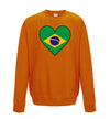 Brazil Flag Heart Printed Sweatshirt - Mr Wings Emporium 