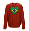 Brazil Flag Heart Printed Sweatshirt - Mr Wings Emporium 