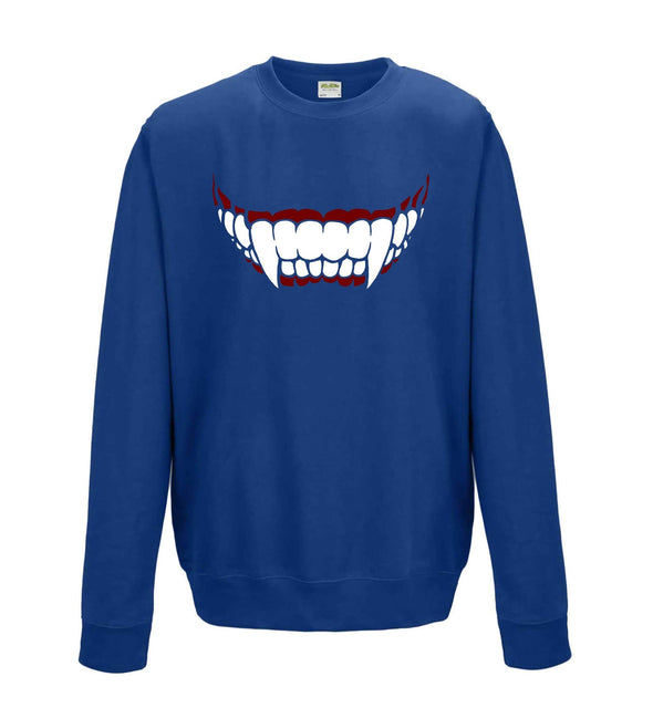 Dracula Vampire Teeth Printed Sweatshirt - Mr Wings Emporium 