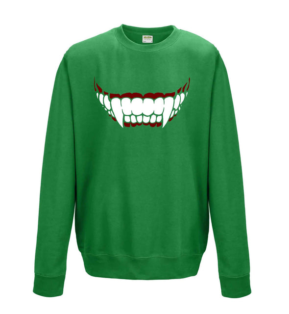 Dracula Vampire Teeth Printed Sweatshirt - Mr Wings Emporium 