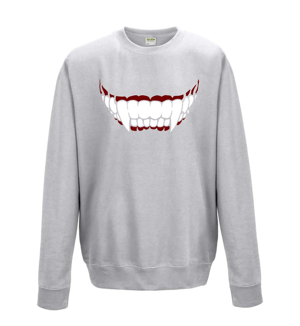 Dracula Vampire Teeth Printed Sweatshirt - Mr Wings Emporium 