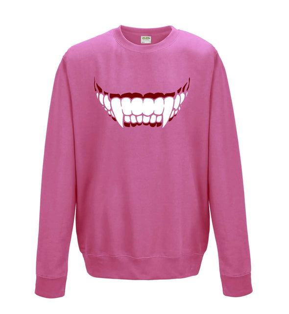 Dracula Vampire Teeth Printed Sweatshirt - Mr Wings Emporium 
