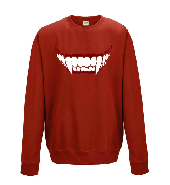 Dracula Vampire Teeth Printed Sweatshirt - Mr Wings Emporium 