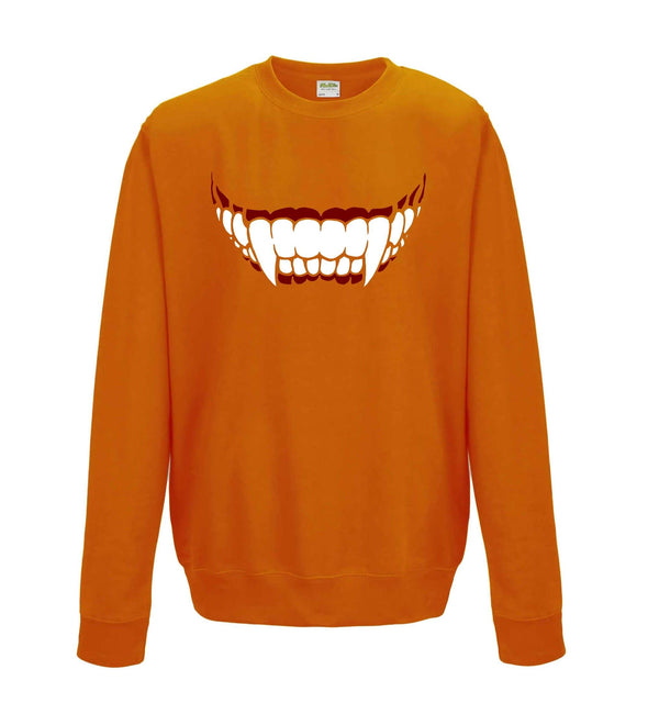 Dracula Vampire Teeth Printed Sweatshirt - Mr Wings Emporium 