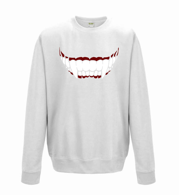 Dracula Vampire Teeth Printed Sweatshirt - Mr Wings Emporium 