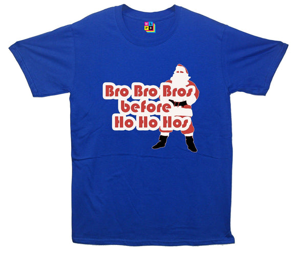 Bro's Before Ho's Santa Printed T-Shirt - Mr Wings Emporium 