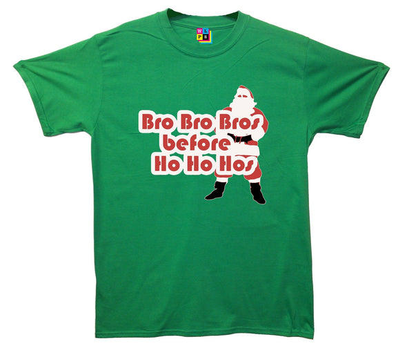 Bro's Before Ho's Santa Printed T-Shirt - Mr Wings Emporium 