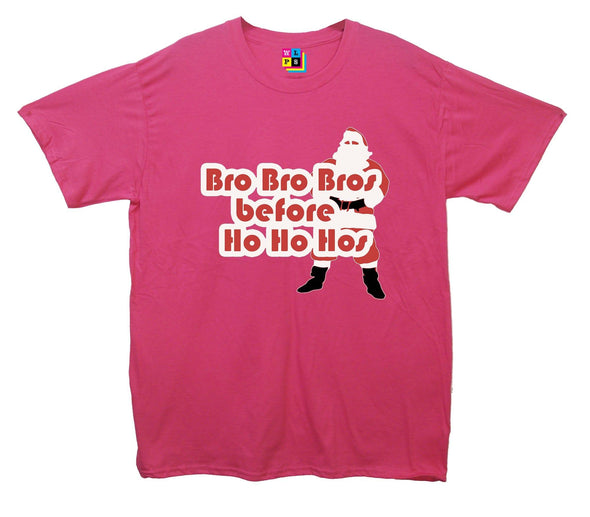 Bro's Before Ho's Santa Printed T-Shirt - Mr Wings Emporium 