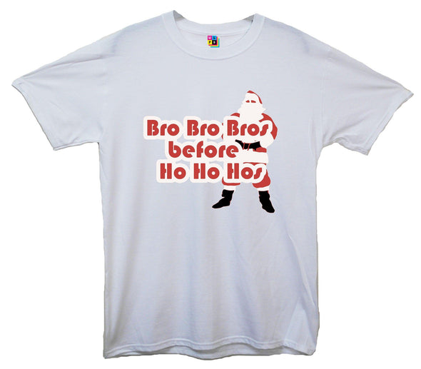 Bro's Before Ho's Santa Printed T-Shirt - Mr Wings Emporium 