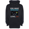 You Have Reached Level 21 Black Printed Hoodie
