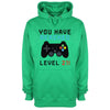 You Have Reached Level 21 Green Printed Hoodie