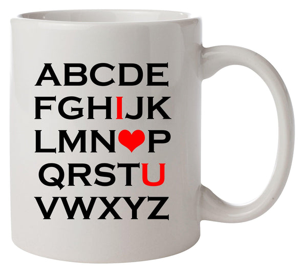 Alphabet I Love U Printed Mug - Mr Wings Emporium 