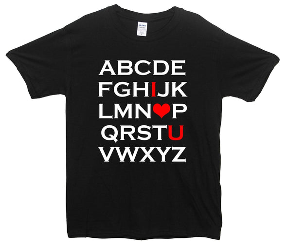 Alphabet I Love U Printed T-Shirt - Mr Wings Emporium 