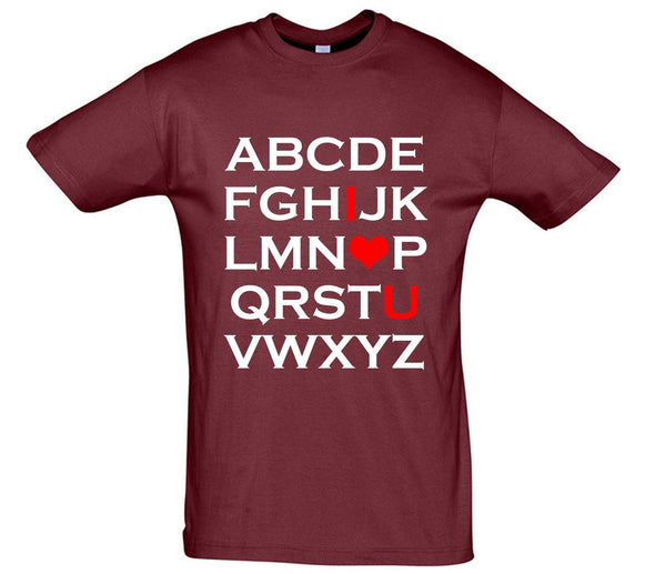 Alphabet I Love U Printed T-Shirt - Mr Wings Emporium 