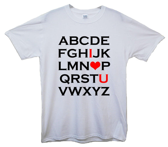 Alphabet I Love U Printed T-Shirt - Mr Wings Emporium 