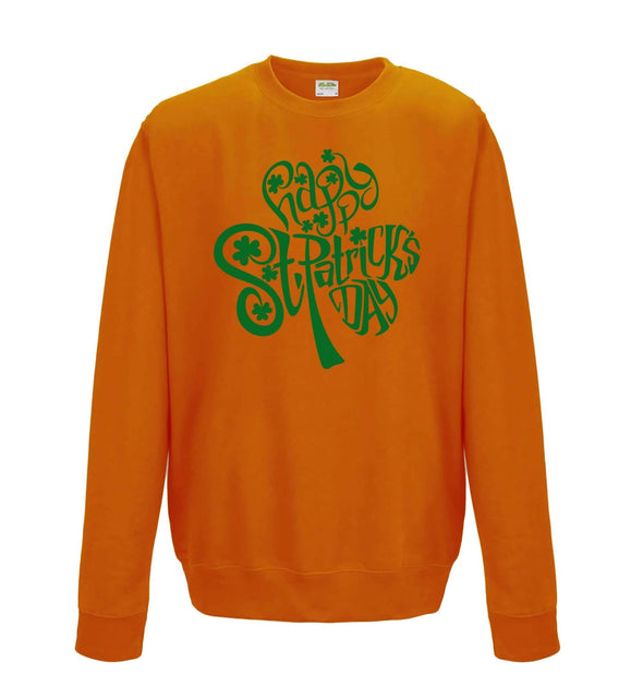 Happy St Patricks Day Shamrock Printed Sweatshirt - Mr Wings Emporium 