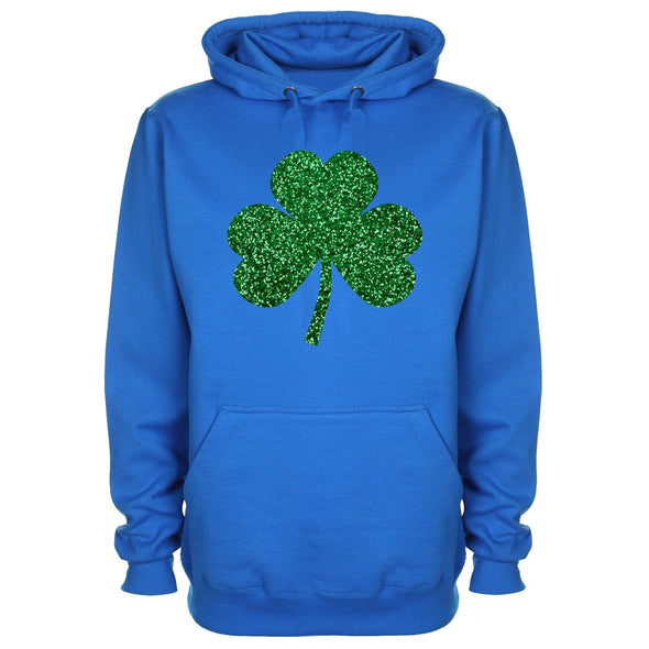 Glitter Shamrock St Patrick's Printed Hoodie - Mr Wings Emporium 