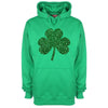 Glitter Shamrock St Patrick's Printed Hoodie - Mr Wings Emporium 