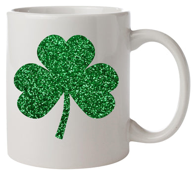 Glitter Shamrock St Patrick's Printed Mug - Mr Wings Emporium 