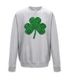 Glitter Shamrock St Patricks Day Printed Sweatshirt - Mr Wings Emporium 