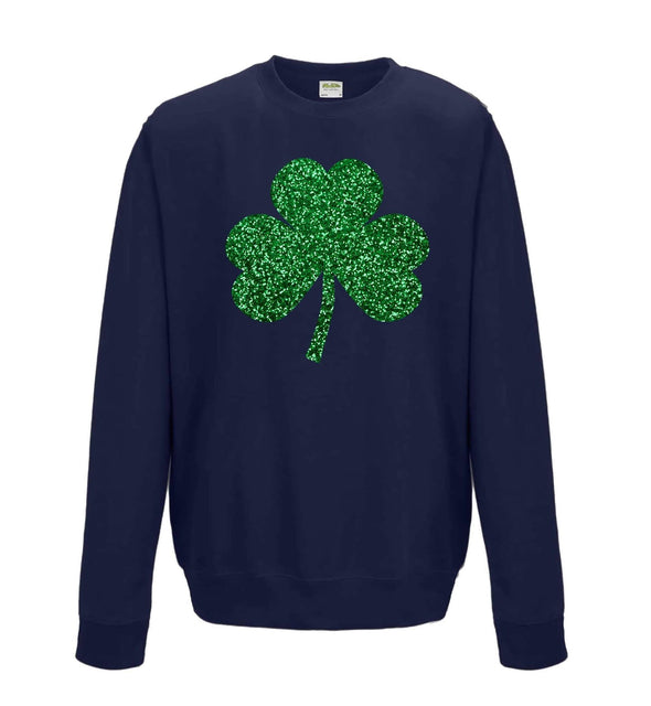 Glitter Shamrock St Patricks Day Printed Sweatshirt - Mr Wings Emporium 