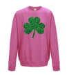 Glitter Shamrock St Patricks Day Printed Sweatshirt - Mr Wings Emporium 