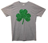 Green Glittter Shamrock St Patrick's Printed T-Shirt - Mr Wings Emporium 