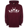 Loki God Of Mischief Burgundy Printed Hoodie