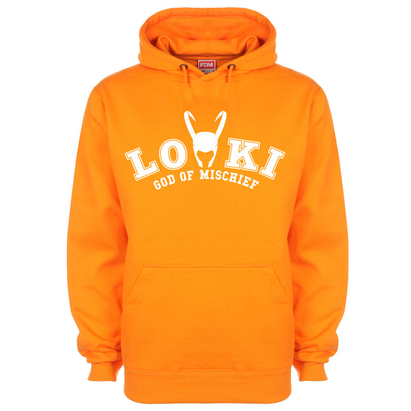 Loki God Of Mischief Orange Printed Hoodie