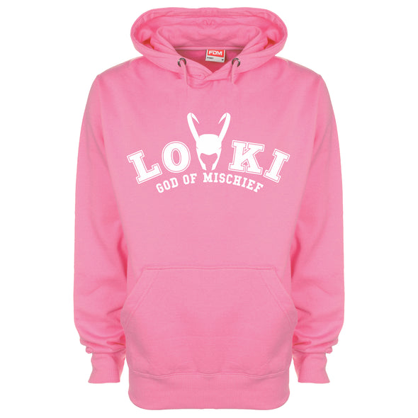 Loki God Of Mischief Pink Printed Hoodie