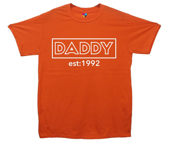 Custom EST Daddy Printed T-Shirt - Mr Wings Emporium 