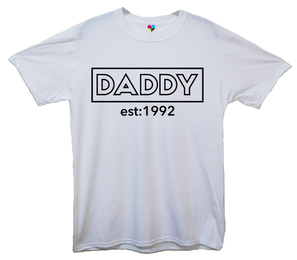 Custom EST Daddy Printed T-Shirt - Mr Wings Emporium 