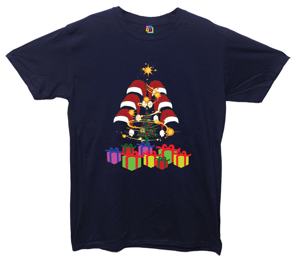 Christmas Presents, Santa Hats & Tree Printed T-Shirt - Mr Wings Emporium 