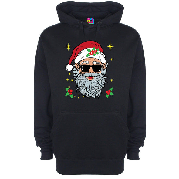 Cool Santa Printed Hoodie - Mr Wings Emporium 