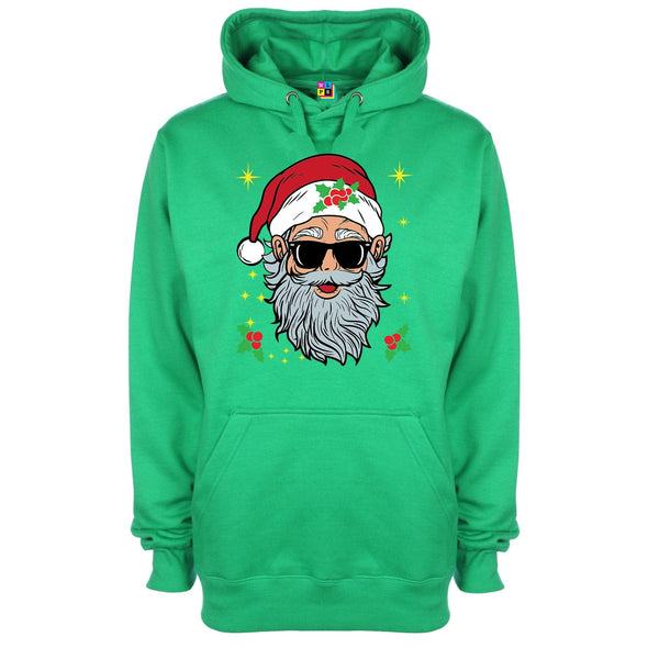 Cool Santa Printed Hoodie - Mr Wings Emporium 