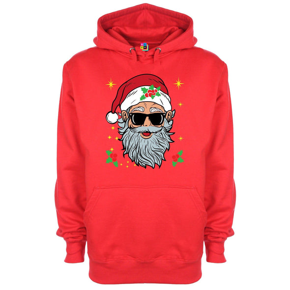 Cool Santa Printed Hoodie - Mr Wings Emporium 