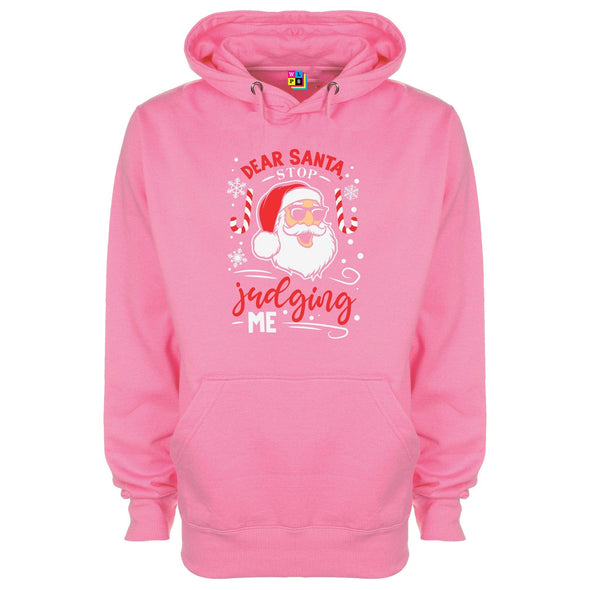 Dear Santa, Stop Judging Me Printed Hoodie - Mr Wings Emporium 