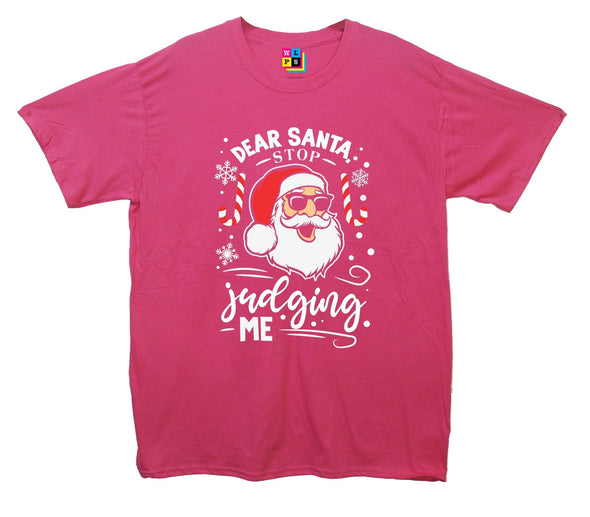 Dear Santa, Stop Judging Me Printed T-Shirt - Mr Wings Emporium 