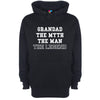 Grandad The Myth The Man The Legend Printed Hoodie - Mr Wings Emporium 